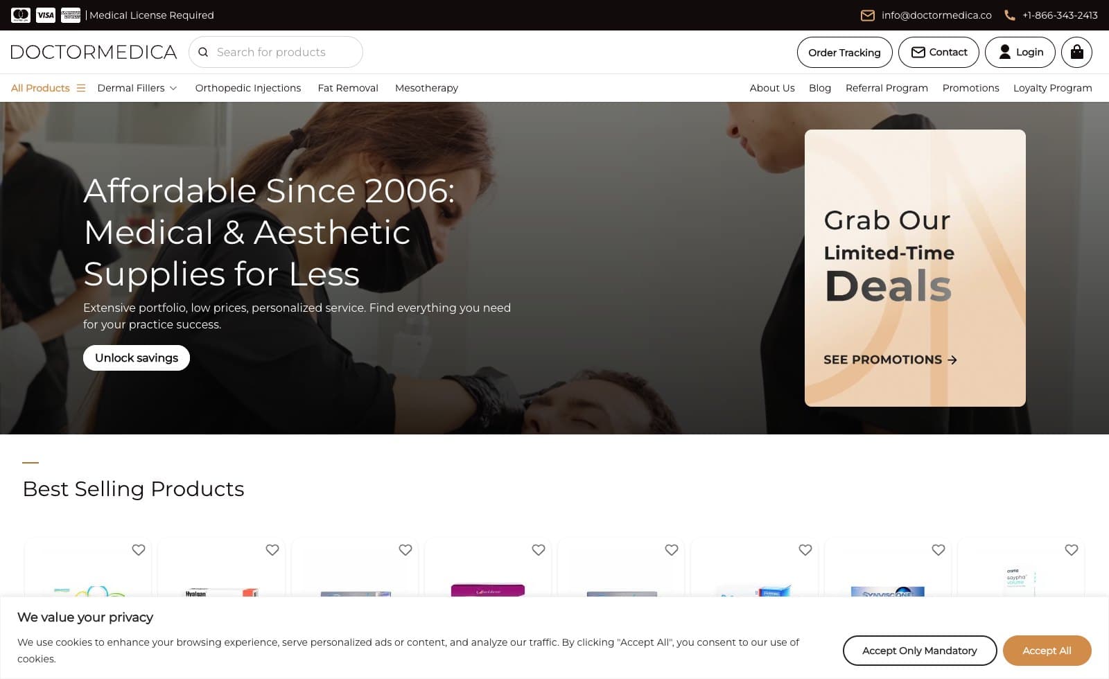 Doctor Medica desktop homepage screenshot