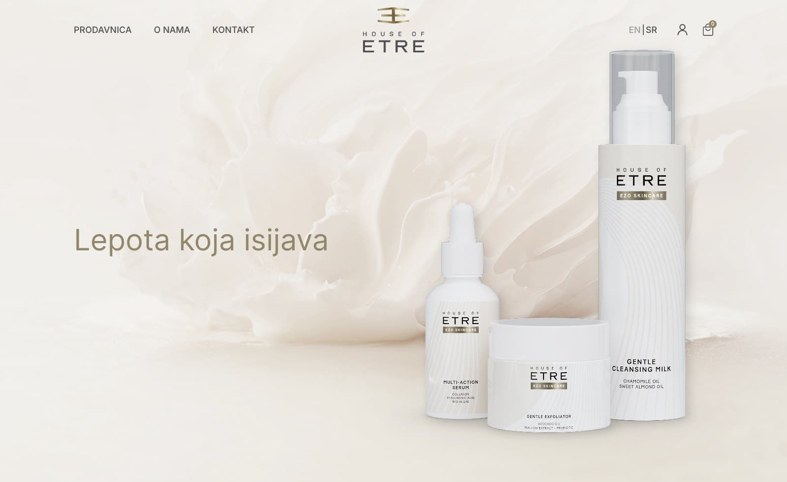 House of Etre desktop homepage screenshot