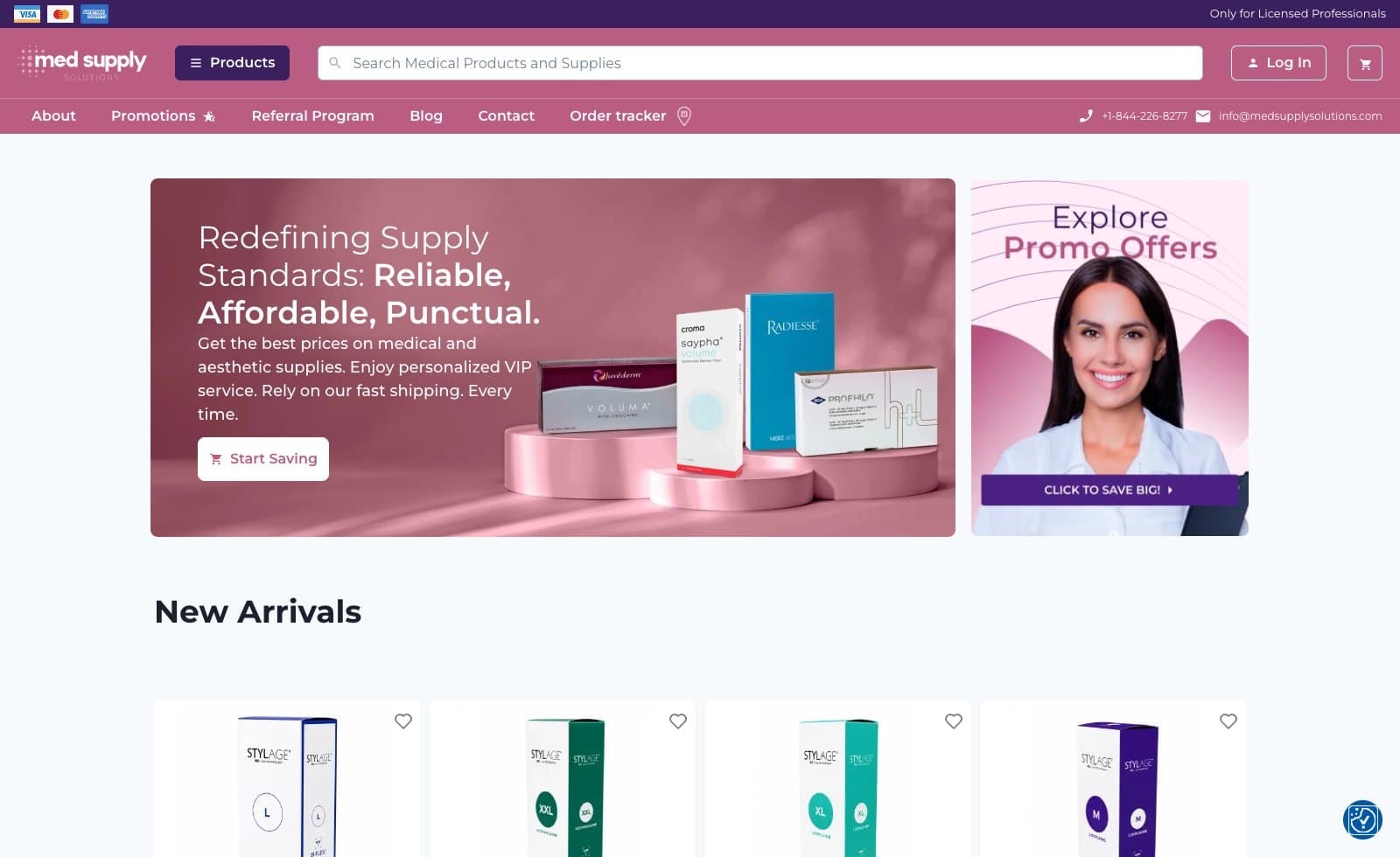 Med Supply Solutions desktop homepage screenshot